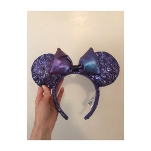 Purple glitter Minnie ears